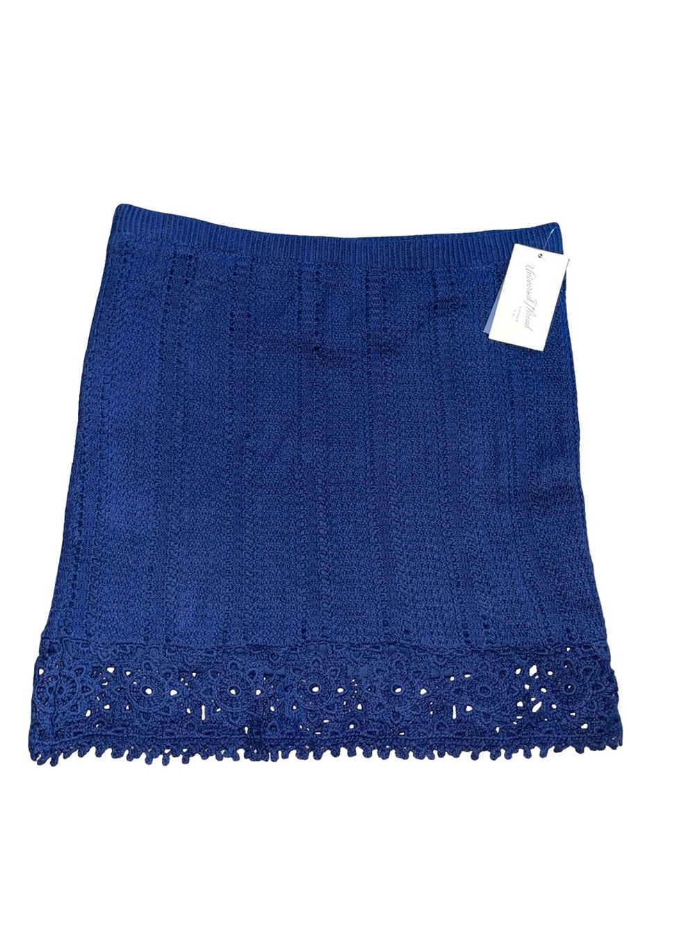 NWT Universal Thread Blue Openwork Sweater Knit A-Line Skirt size M - Picture 3 of 7
